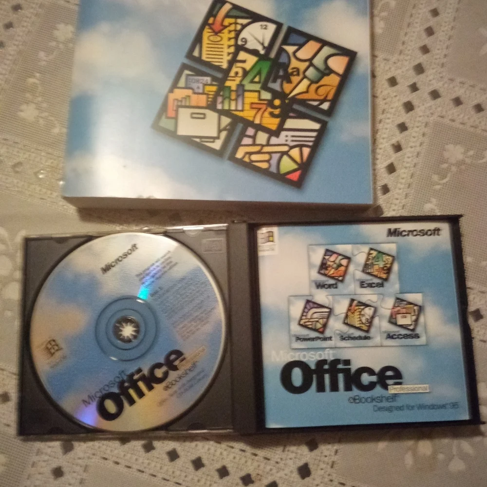 Vintage Microsoft Office Pro for Windows 95 on CD-ROM Word Excel PowerPoint